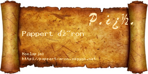 Pappert Áron névjegykártya